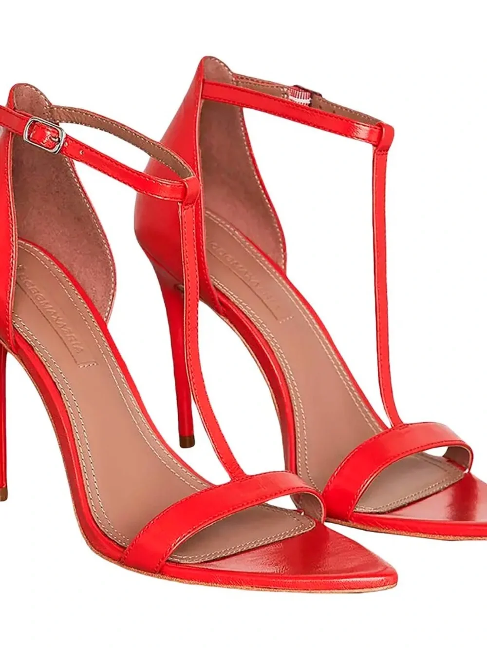 BCBGMaxAzria Red T-Strap Stiletto Sandals 7